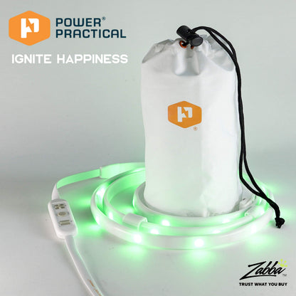 Power Practical Luminoodle Color - 5 ft Color Changing LED String Lights - Outdoor LED String + Lantern for Camping, Hiking, Safety - Remote Control, Dimmer, Waterproof