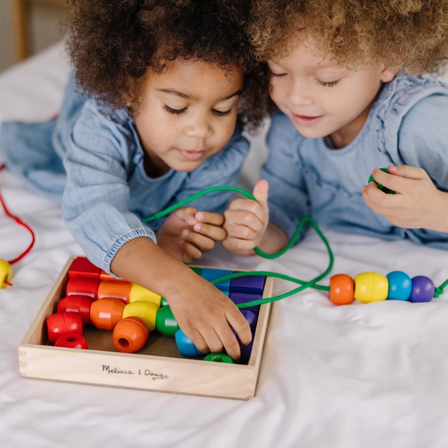 Melissa & Doug Wooden Lacing Beads | Developmental Toy | Wooden Toy | Problem Solving | 3+ | Gift for Boy or Girl