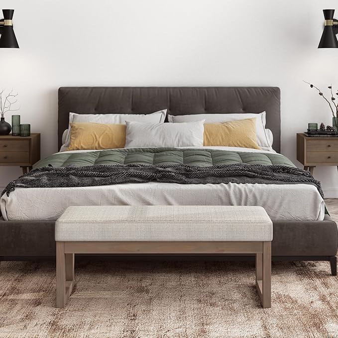 SIMPLIHOME Milltown Large Ottoman Bench