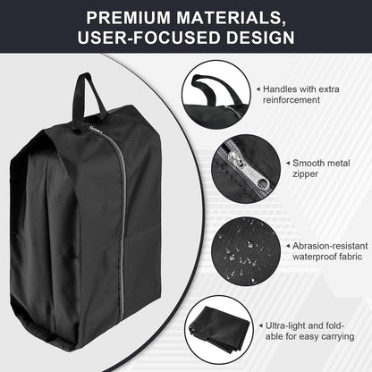 Shoe Bags for Travel, 4 Pack Extra Durable Travel Shoe Bags for Storage and Packing, Reusable Water-proof Shoe Bag with Smooth Zipper, Portable Travel Essentials