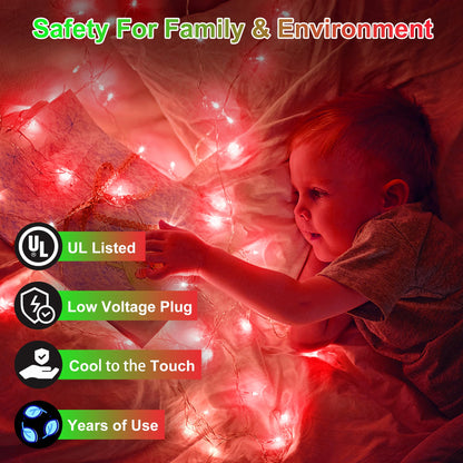 750 LED 240FT Valentines Day Decorative Lights, Connectable Red Valentine Lights Indoor with Timer Memory & Dimmable & 12 Modes, Decoration Fairy String Lights for Outside Bedroom Patio Tree Party