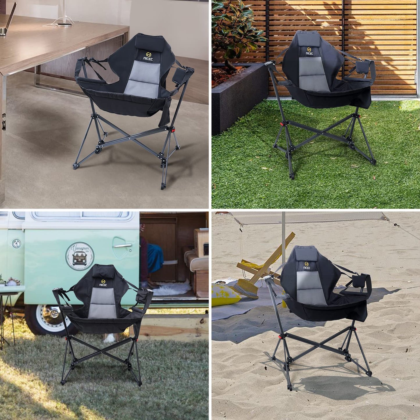 Hammock Camping Chair with Footrest, Heated Camping Chair, Hammock Camping Chair, Camping Chair Rocker 1-P + Hammock Camping Chair, Camping Chair Rocker, Swinging Chair, High Back with Stand 1-P