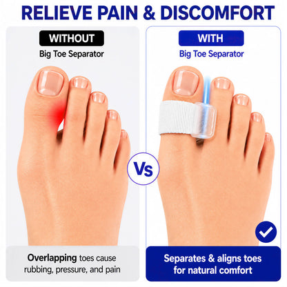 FULEEAN Big Toe Spacers,Hallux Valgus Corrector,Relieve Bunion Pain,Prevent Overlapping Toes, All-Day Comfort for Men & Women, Fits in Shoes.