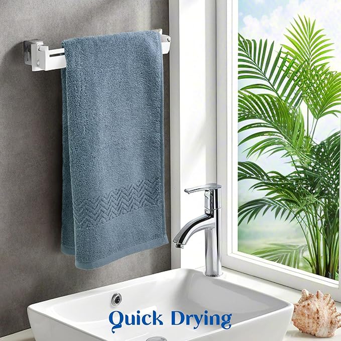 Cleanbear Hand Towel for Bathroom, 100% Cotton, Quick Dry & Lightweight Hand