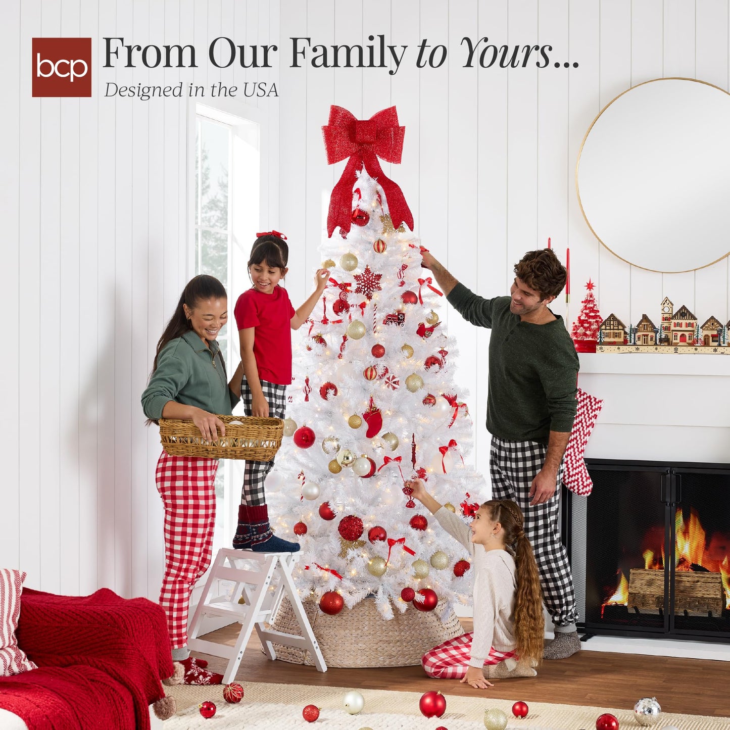 Best Choice Products White Christmas Tree 4.5ft Pre-Lit Artificial Pine Tree Premium Holiday Decoration w/Warm White Lights, Stand, Easy Assembly