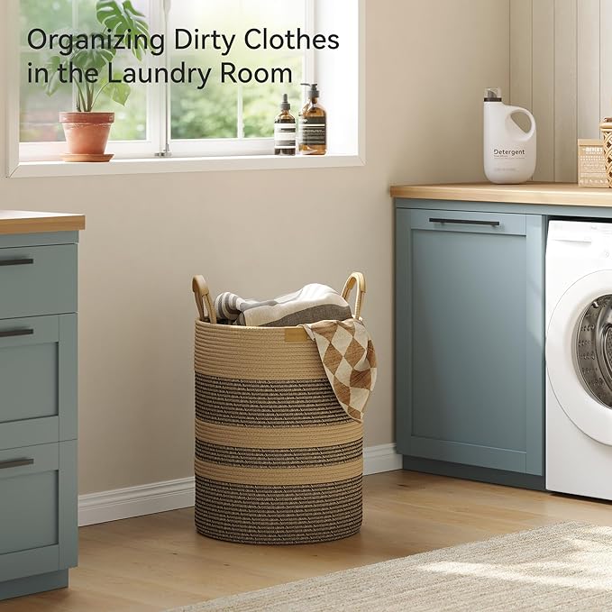 62L Striped Laundry Hamper