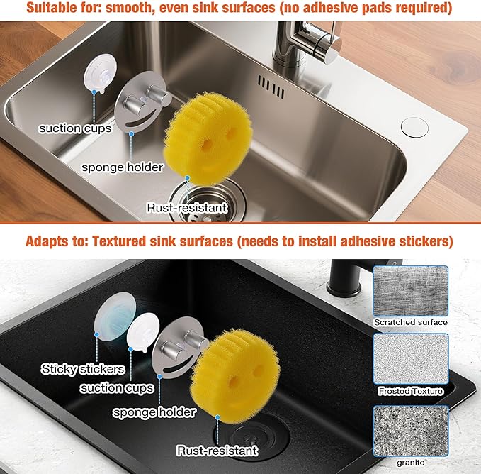 Smiley face sponge holder, kitchen Sink Caddy Organizer