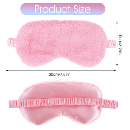 2 Pack Plush Sleeping Eye Mask Soft Plush Eye Mask Fuffy Eye Cover Comfortable Sleep Mask Blindfold Rainbow Faux Fur Eye Shade for Women, Men and Kids Travel Nap Sleeping 565488_2_3pL1H9vJ3
