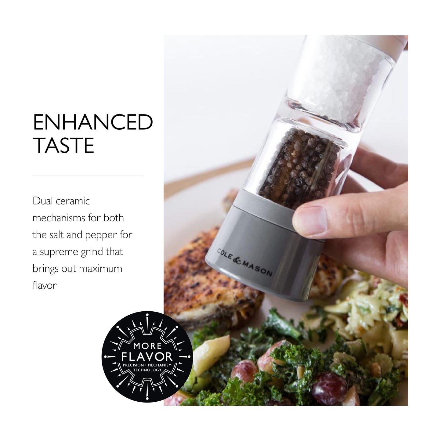 Cole & Mason Lincoln Duo Salt and Pepper Grinder Combo, Acrylic Combination Mill Includes Premium Salt and Peppercorns