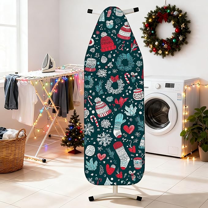 Nuxovilar Ironing Board Cover Winter Hats and Mittens Pattern Polyester 15x54