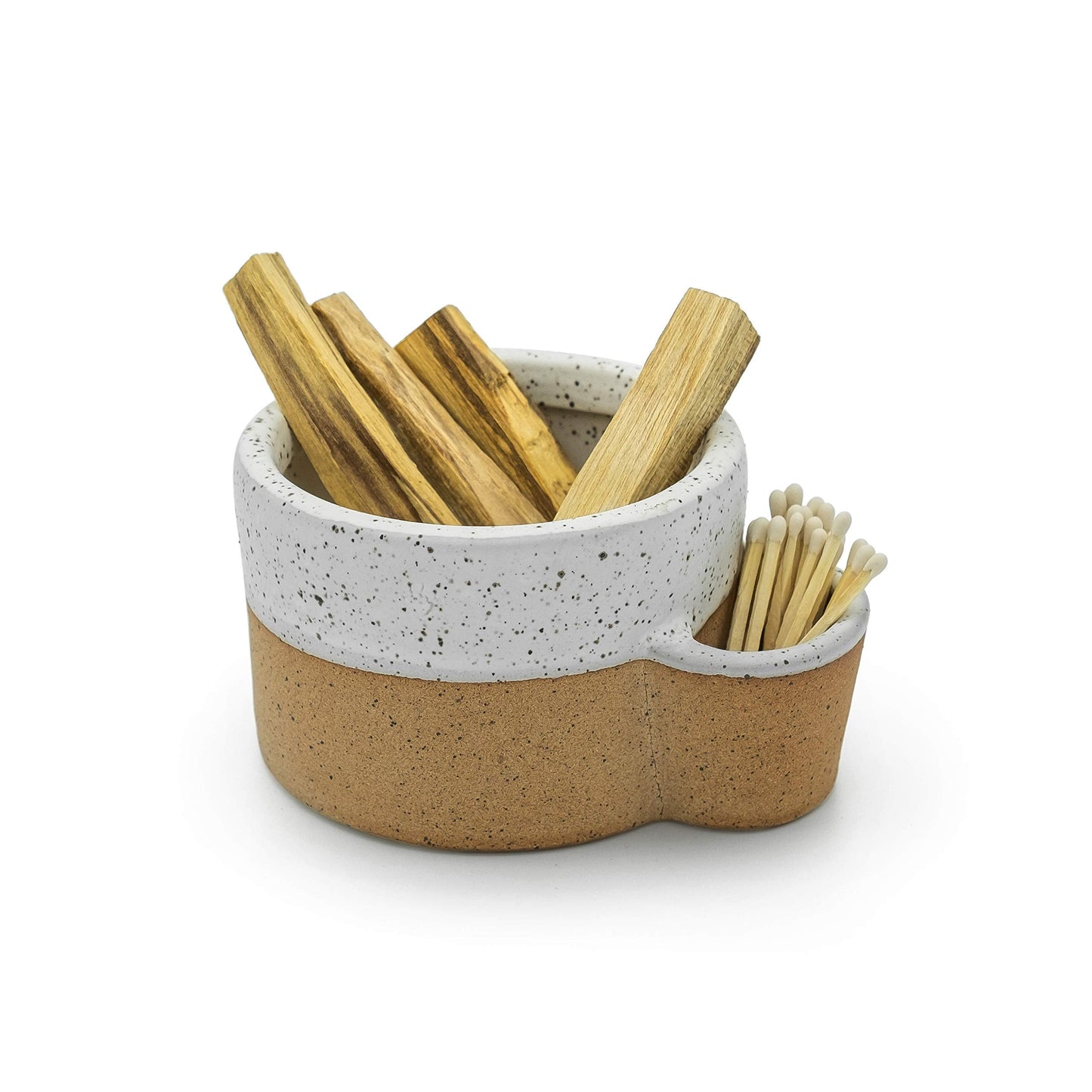 Bursera Terracotta Ceramic Bowl, Tree Planted with Every Order, Decorative Bowl with Side Slot for Matches, Smudging Burn Bowl for White Sage, Palo Santo, Matchstick Holder, Form for Candles