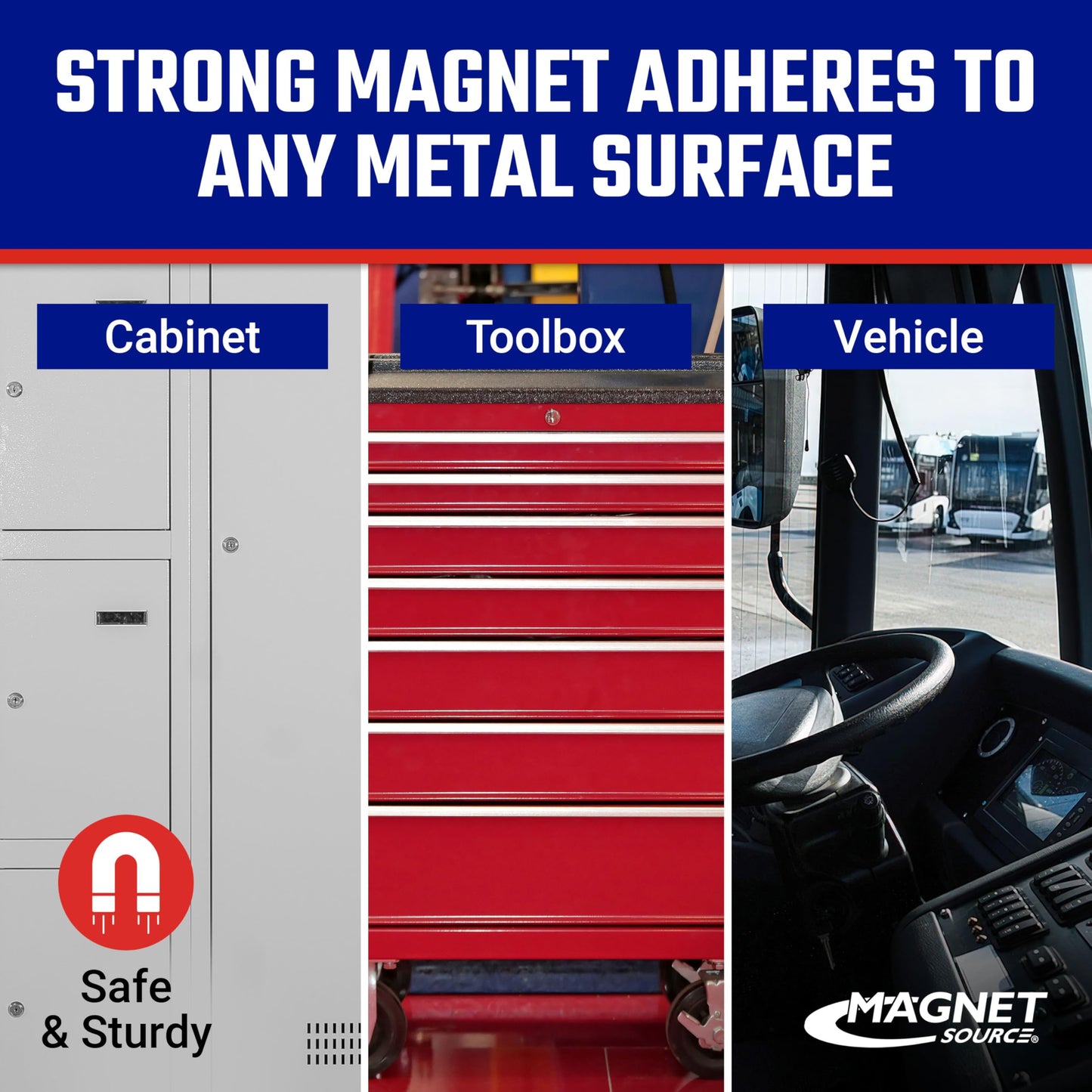 Master Magnetics Magnetic Cup Holder - Caddy for Bottles, Glasses, and Cans - Fits on Fridge, Lawnmower, Forklift, Cart, or Ladder - Heavy-Duty Magnet