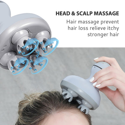COMFIER Electric Scalp Massager with Mutlti-Modes Vibration, Portable Handheld Head Scratcher for Hair Growth,Waterproof Head Massager for Full Body,Dog Cat Massager for Deep Clean and Stress Relax