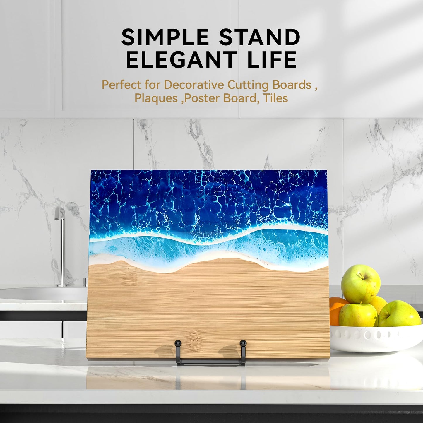 IPAME 10 Inch Large Plate Stands for Display - Metal Plate Holder Display Stand + Small Easels Picture Stand for Book, Platter, Plaque, Photo Frame, Tabletop Art (2 Pack)