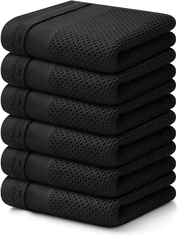 Homaxy 100% Cotton Waffle Weave Kitchen Towels, 13 x 28 Inches Super Absorbent