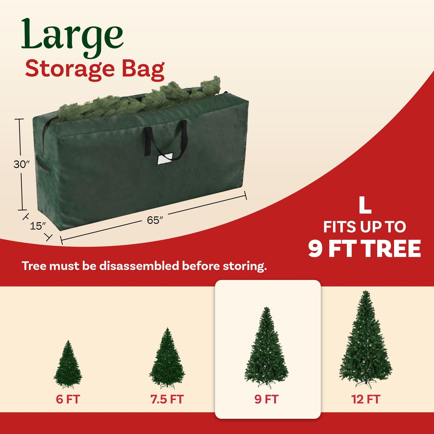 Christmas Tree Storage Bag - Storage Bags for 9FT Disassembled Artificial Trees,Seasonal Decor,Packing,Moving,and Home Organizer by Elf Stor (Green),(Pack of 2)