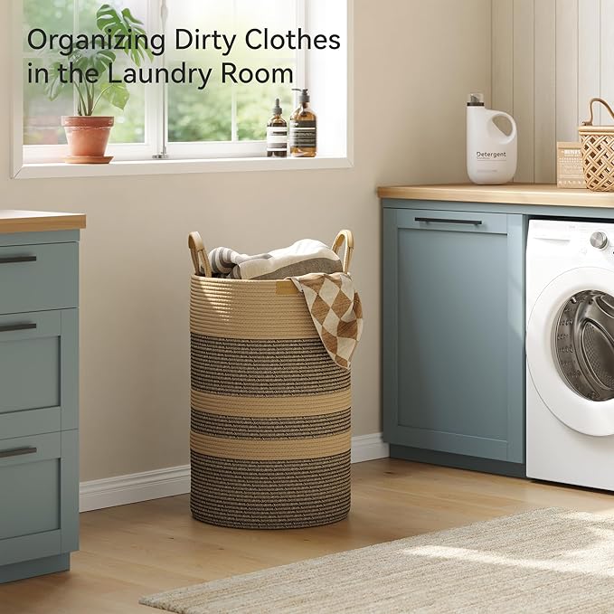 75L Striped Laundry Hamper