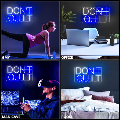 HAJAE Dimmable Don't Quit Neon Sign for Wall Decor, USB LED Light for Home Gym Bedroom Man Cave Office, DO IT Inspirational Gamer Room Decorations