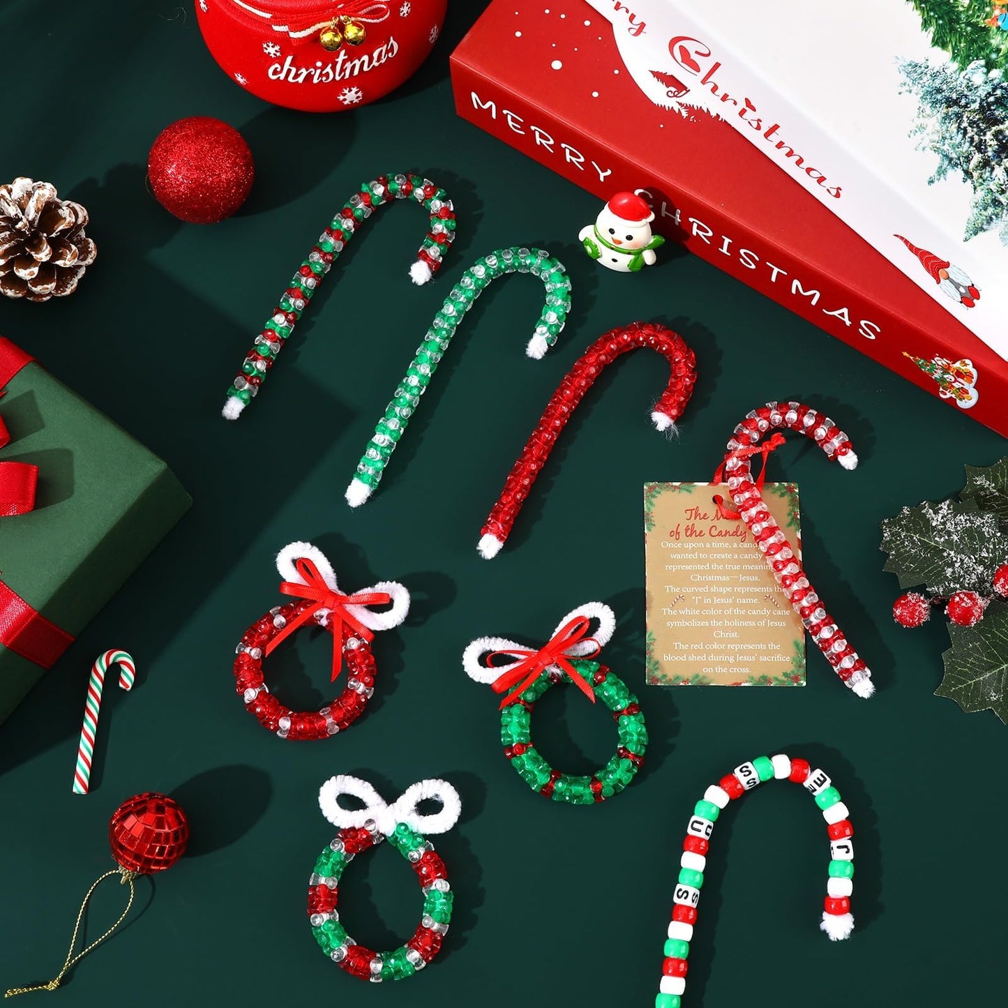 DTOFOOT 1625 Pcs Christmas Meaning of The Candy Cane Craft Kit
