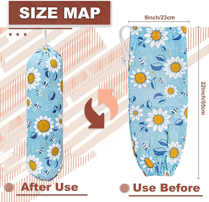 Plastic Bag Holder, Wall Mount Plastic Bag Organizer, Washable Large Grocery