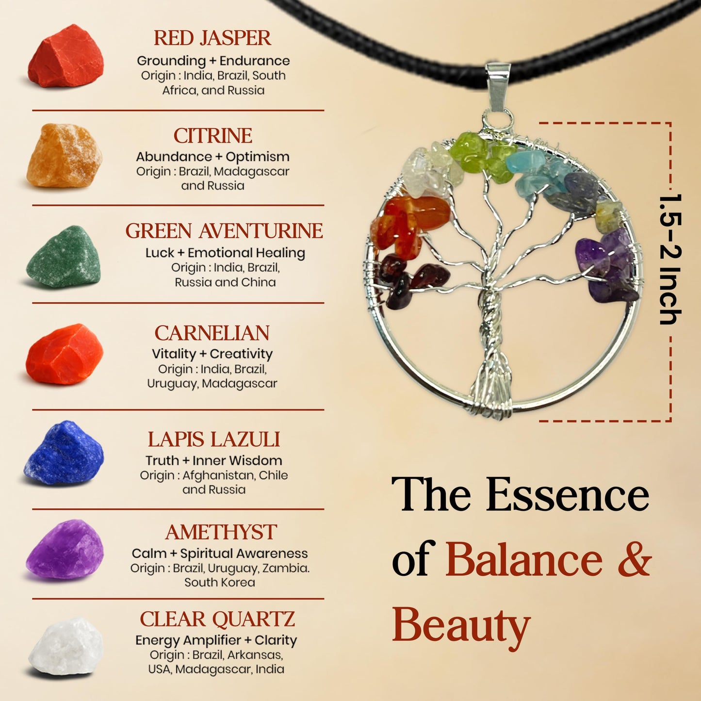 AstraVeda Crystal Tree, 7 Chakra Stones, Feng Shui, Healing Tree, Gemstones, Women Crystal Gifts, Healing Stones, Spiritual Gifts, Chakra Pyramid, Home Office Decor