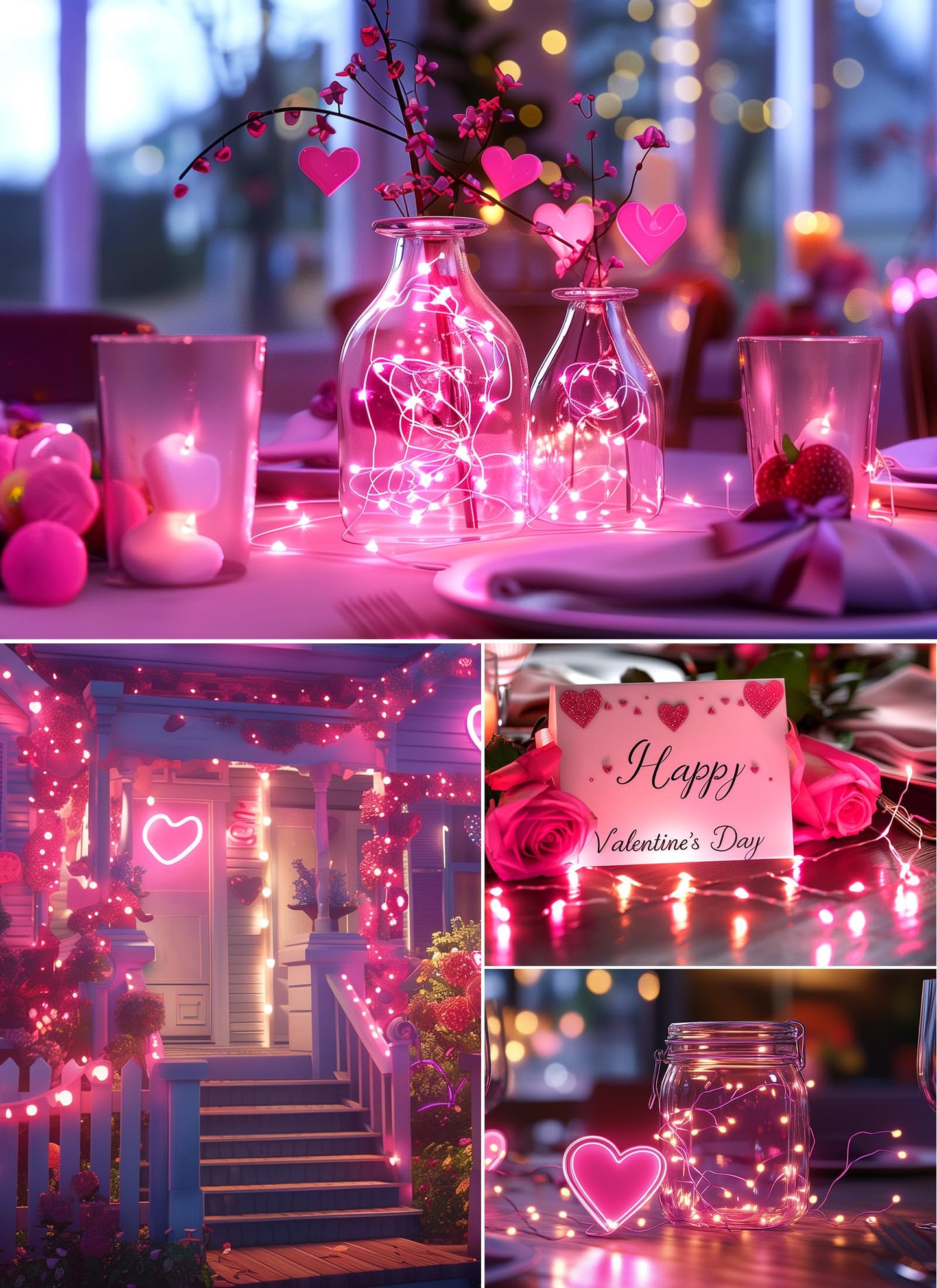 66Ft 200 LED Outdoor String Lights, Pink Fairy Lights Battery Operated with Remote, Waterproof Twinkle Lights for Bedroom Dorm Patio Tapestry Backyard Garden Party Indoor Valentine's Day Decoration