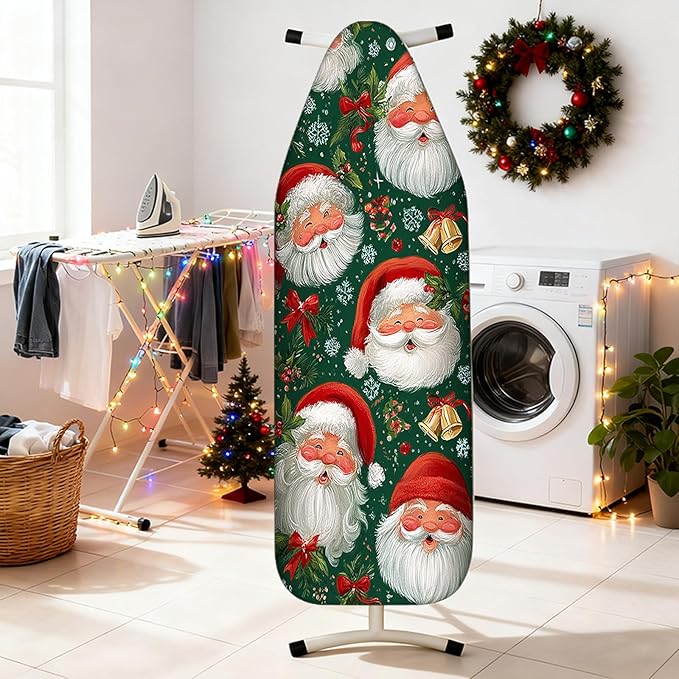 Nuxovilar Ironing Board Cover Christmas Santa Claus Collage Pattern Polyester