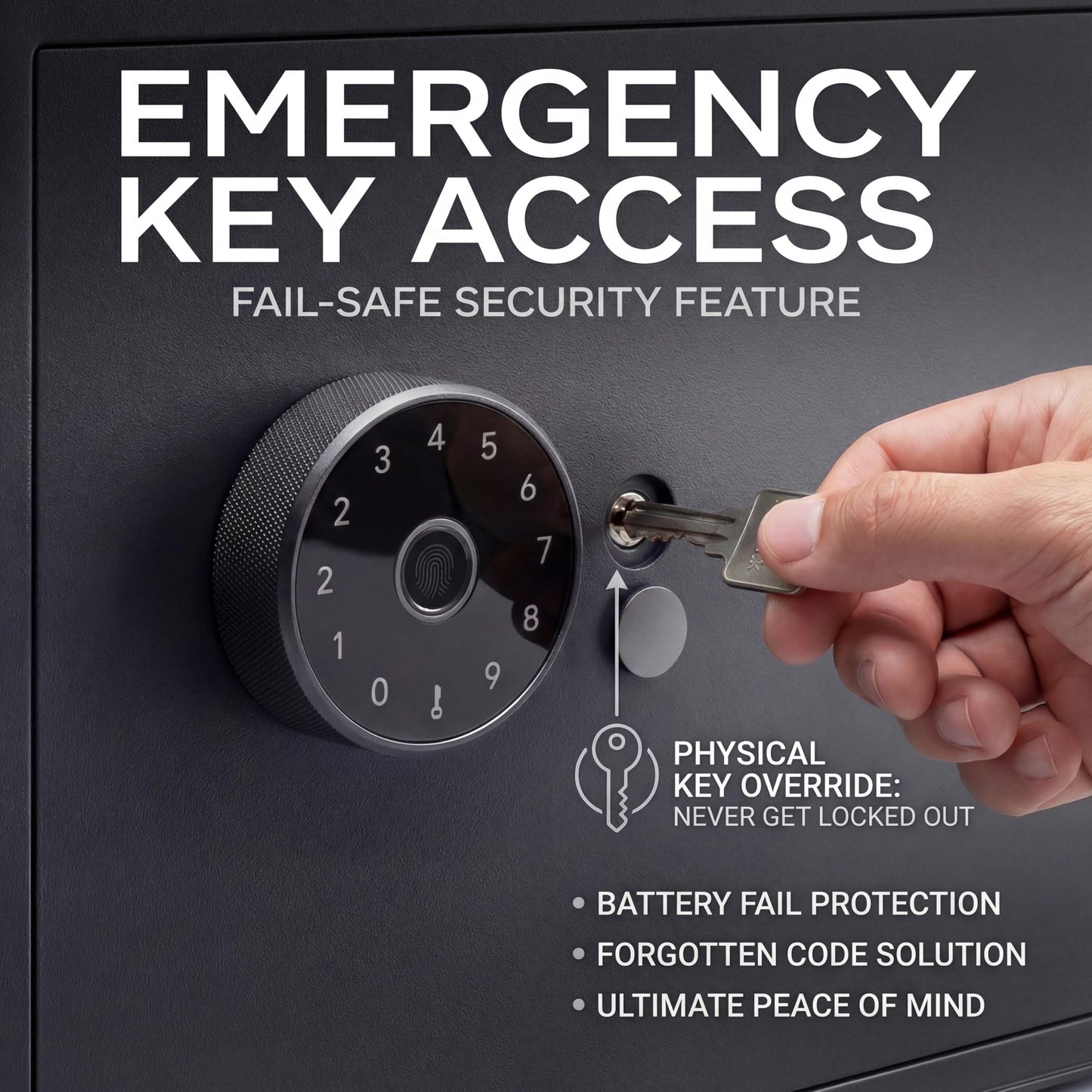 Iron Lock® Smart Safe with Wood Finish, Fingerprint & Touchscreen Keypad, Bluetooth App Control, Share Access, Emergency Key, Bolt-Down Security