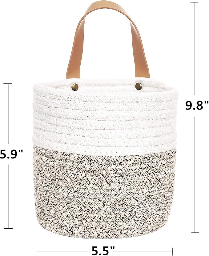 2pack Small Hanging Basket-Cotton Rope Wall Basket