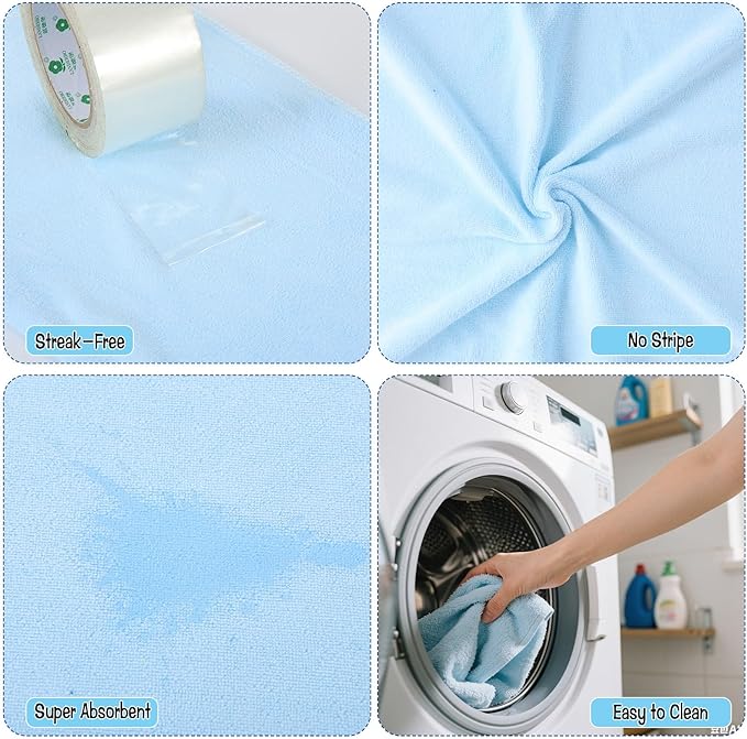6 Pack Extra Large Microfiber Cleaning Cloths 20"x30", Lint-Free Reusable Towels