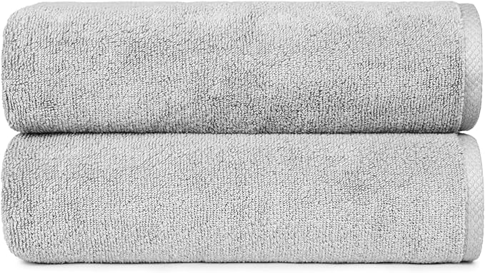 Amazon Basics 2 Piece Quick-Dry Oversize Bath Towel, 100% Cotton