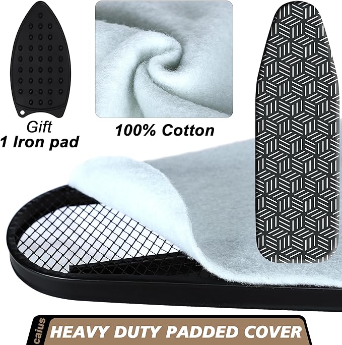 caius Ironing Board, Compact and Space Saver Full Size Ironing Board, Extra