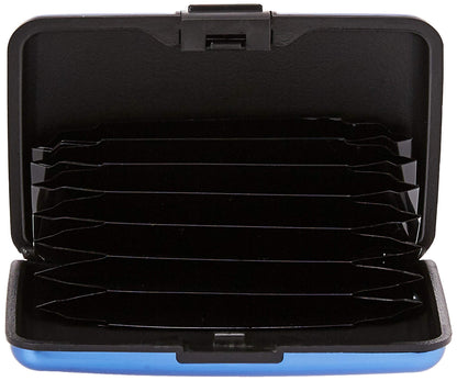 Columbia Men?s Metal Hard Case RFID Credit Card Holder Wallet, Blue,One Size