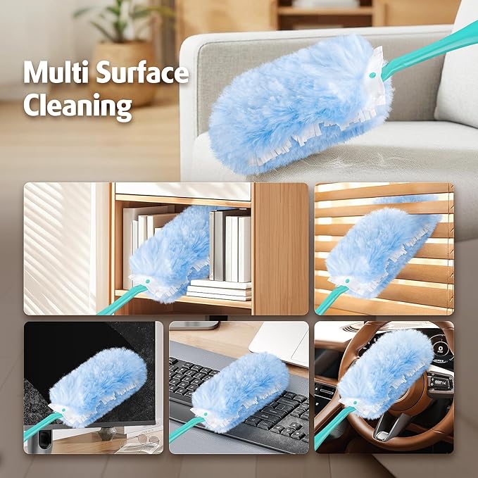 Duster Refill for Swiffer Duster, 4X Microfibers, Disposable Multi Surface