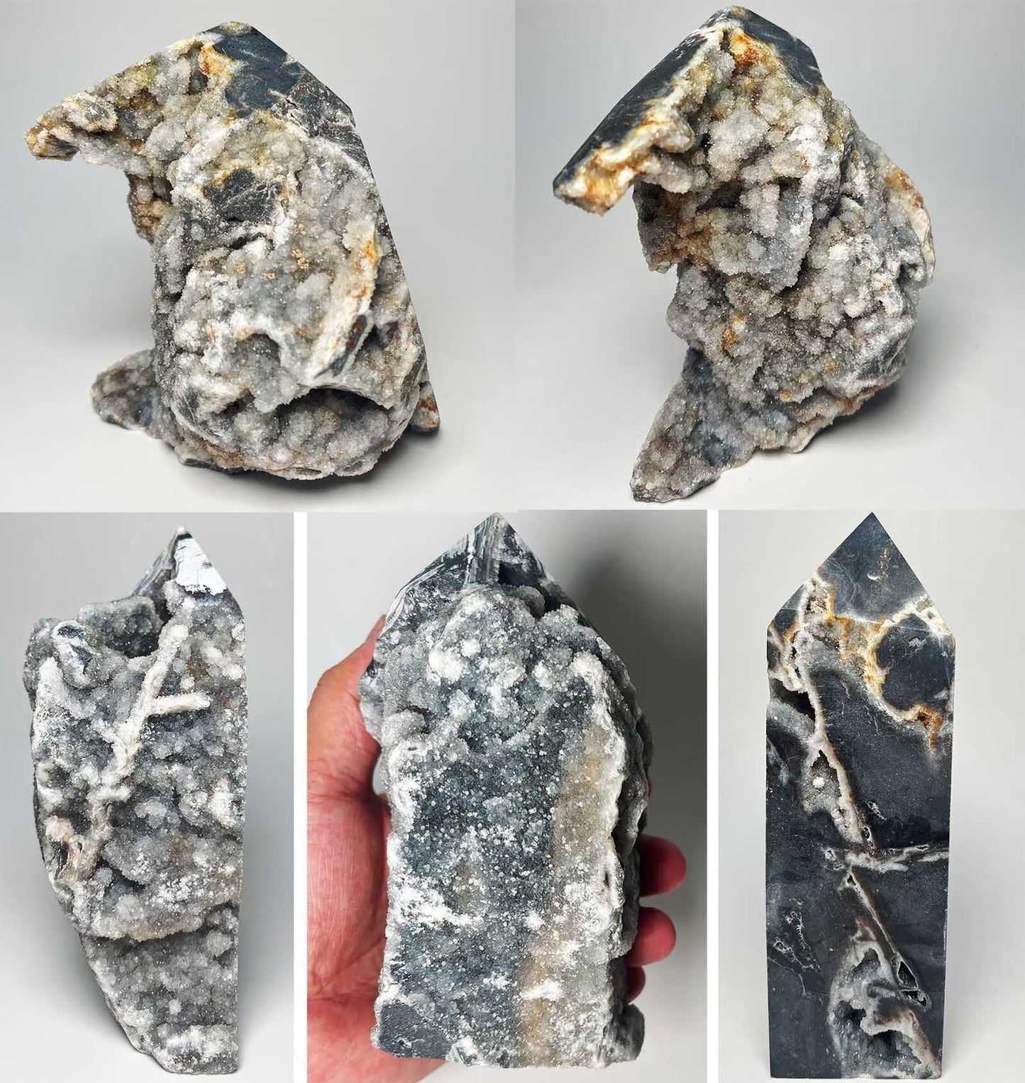 FZBHRO Sphalerite Geode Towers Crystal Point Obelisk Irregular Shape Healing Crystal Stone Wand Meditation Gift 0.6-0.8 Pound