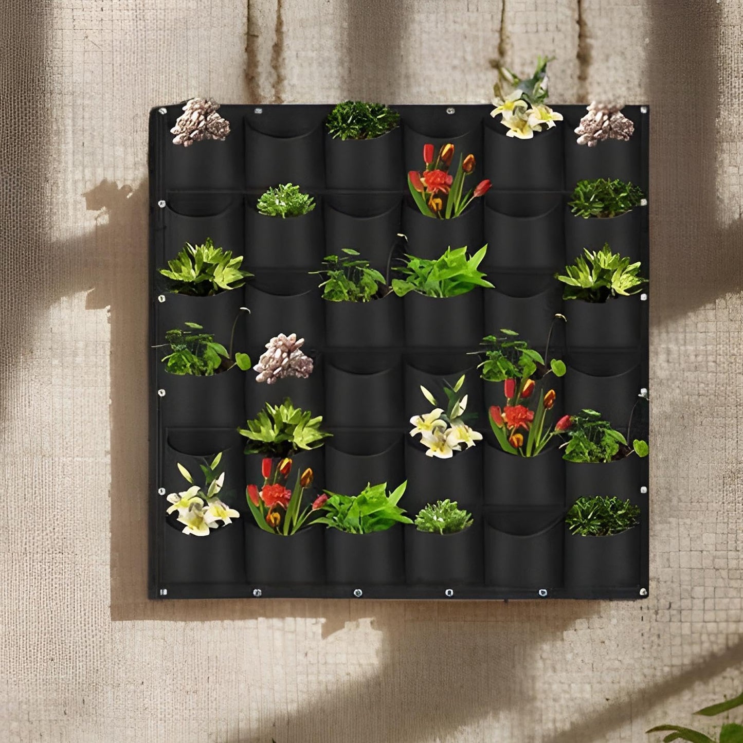 Living Wall Planter | 36 Pockets Vertical Gardening Greening Flower Container,Hangable Grow Bags,for Vegetable Tomato Yard Outdoor Indoor Fence Home Balcony