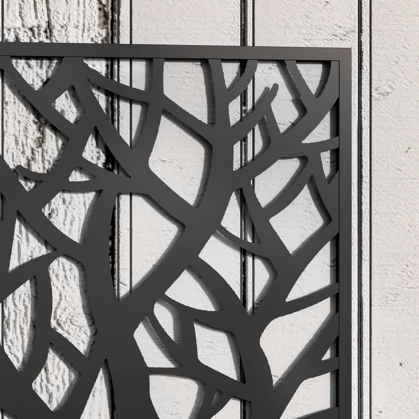 Outsunny Metal Raised Garden Bed with Trellis for Climbing Plants, Freestanding or Wall Mounted Flower Bed with Privacy Panel, Two Big Tree Cut-Outs Outdoor Planter Box for Garden, Patio, Balcony