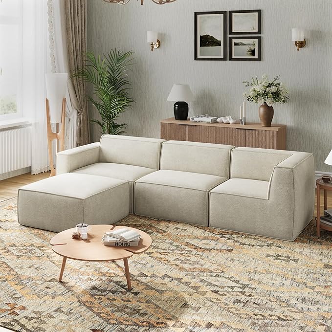 Novilla 109" Modular Sectional Sofa, No Assembly Cloud Sectional Couch