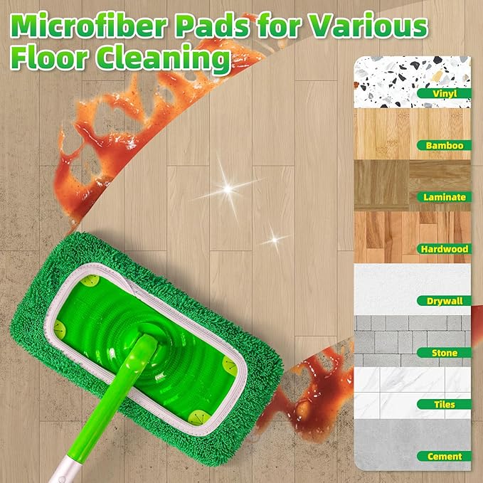 Reusable Microfiber Mop Pads Compatible