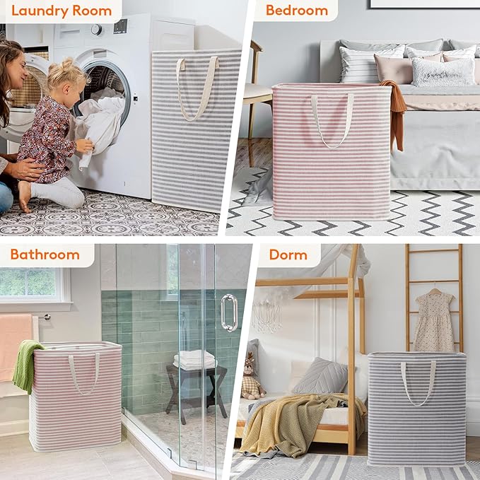 Lifewit 2 Pack Laundry Hamper Large Collapsible Laundry Baskets, Freestanding
