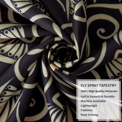 FLY SPRAY Black Golden Mandala Tapestry Astrology Space Wall Hanging Tapestries Wall tapestrys Large Aesthetic Hippie Decor Bohemian Art Boho Home Talestry for Bedroom,Living Room,Ceiling