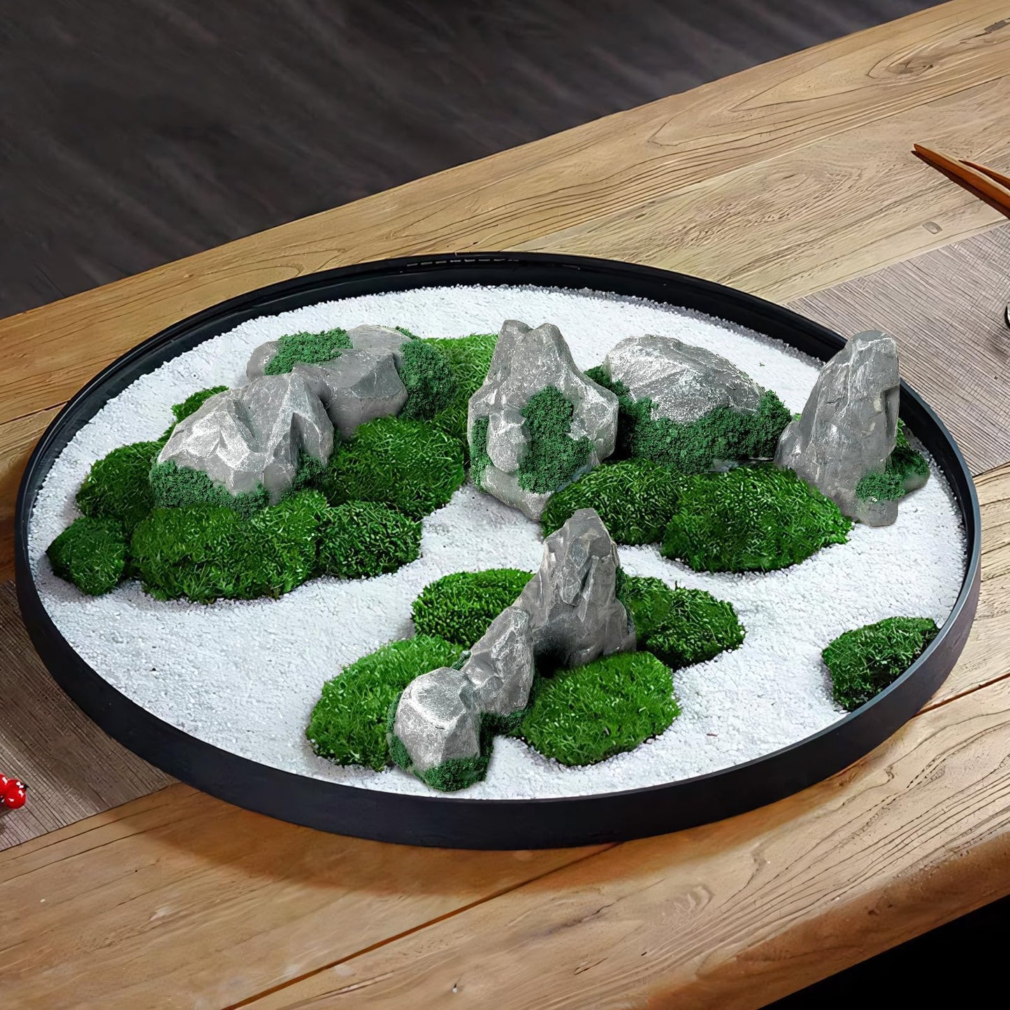 Warmtree 10 Pcs Diorama Rocks Fake Rock Miniature Stone Rock Statue for Diorama Supplies Micro Train Landscape Railway Sand Table Zen Garden Accessories (Green)