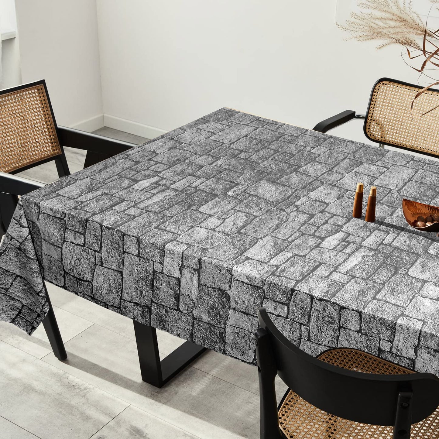 Chuangdi Brick Stone Wall Stone Wall Scene Setter Brick Sheet Wallpaper Curtains Door Removable Tablecloth Photo for Halloween Mardi Gras Party Home Decoration(2 Sheet,4.5 x 33 Ft)