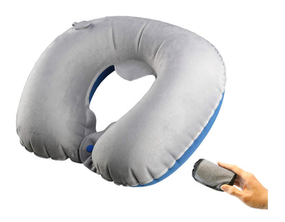 Trekology Inflatable Neck Airplane Travel Pillow for Sleeping, Compact Portable Head and Neck Support Pillows in Flight, Small U Shape Headrest Cushion