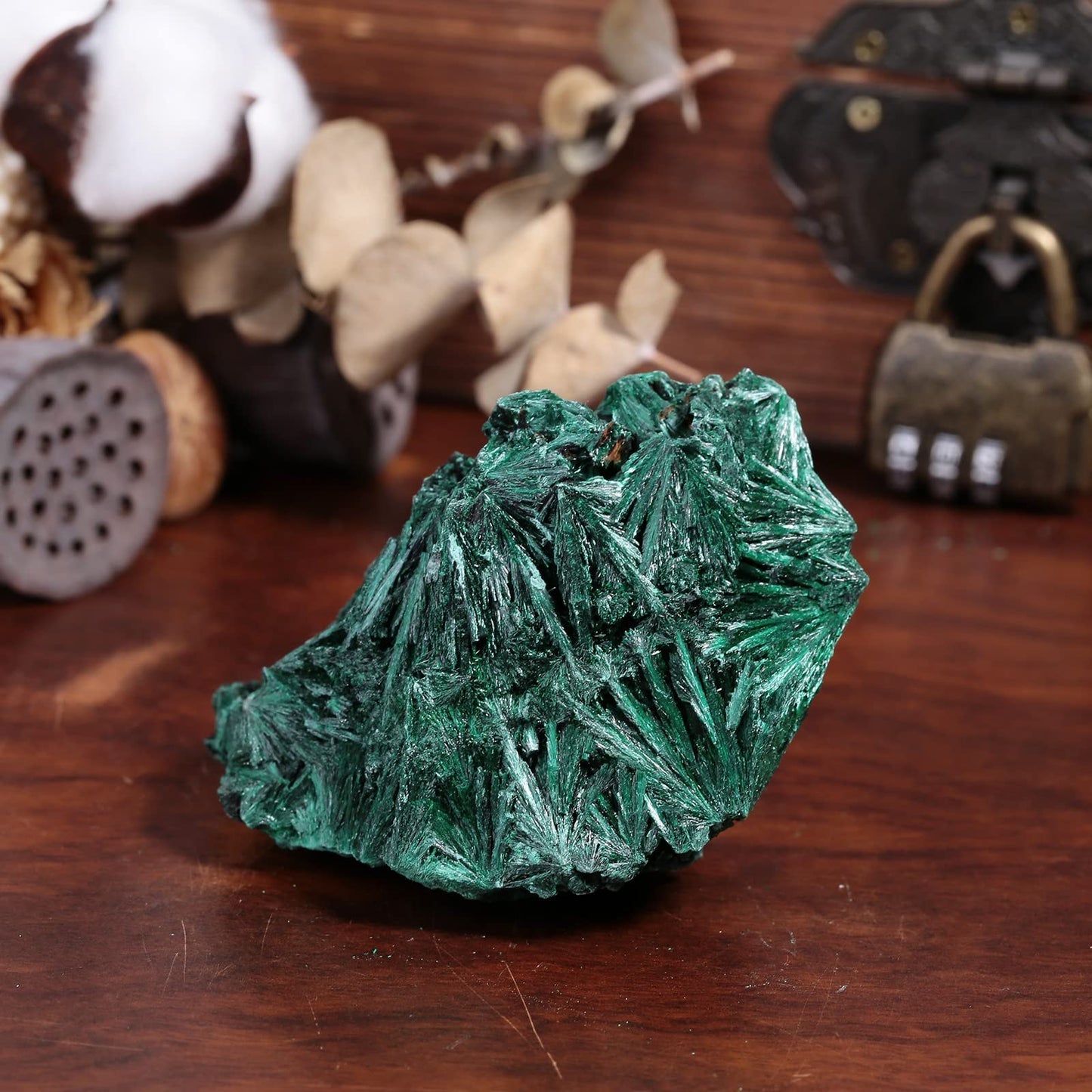 SUNYIK Natural Raw Malachite Crystal Cluster Stone, Healing Reiki Crystal Rocks Mineral Specimen for Home Decoration, 0.55lb