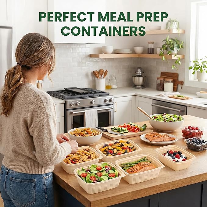 100 Piece Meal Prep Containers