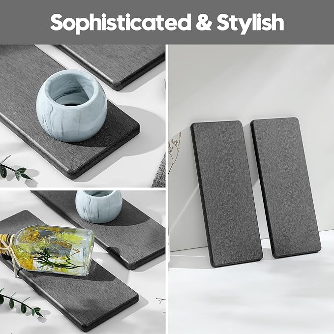 2PCS Bathroom Trays, Water Absorbing Diatomite Stone Quick Drying Mat