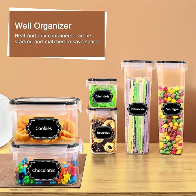 PRAKI Airtight Food Storage Containers Set, Flour & Sugar