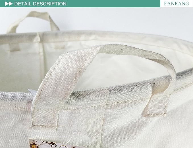 FANKANG Storage Basket, Nursery Hamper Canvas Laundry Basket Foldable