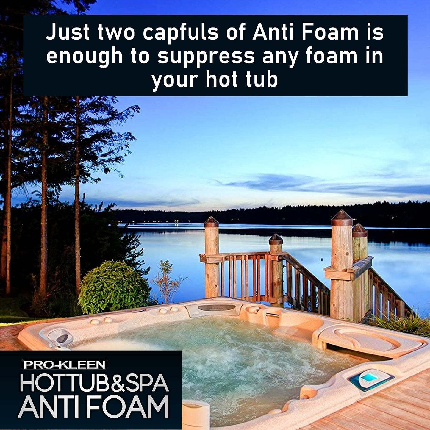 Pro-Kleen Hot Tub & Spa Anti Foam 1L - Defoams Hot Tubs & Spas - Suitable for all Hot Tubs & Spas - Easy To Use